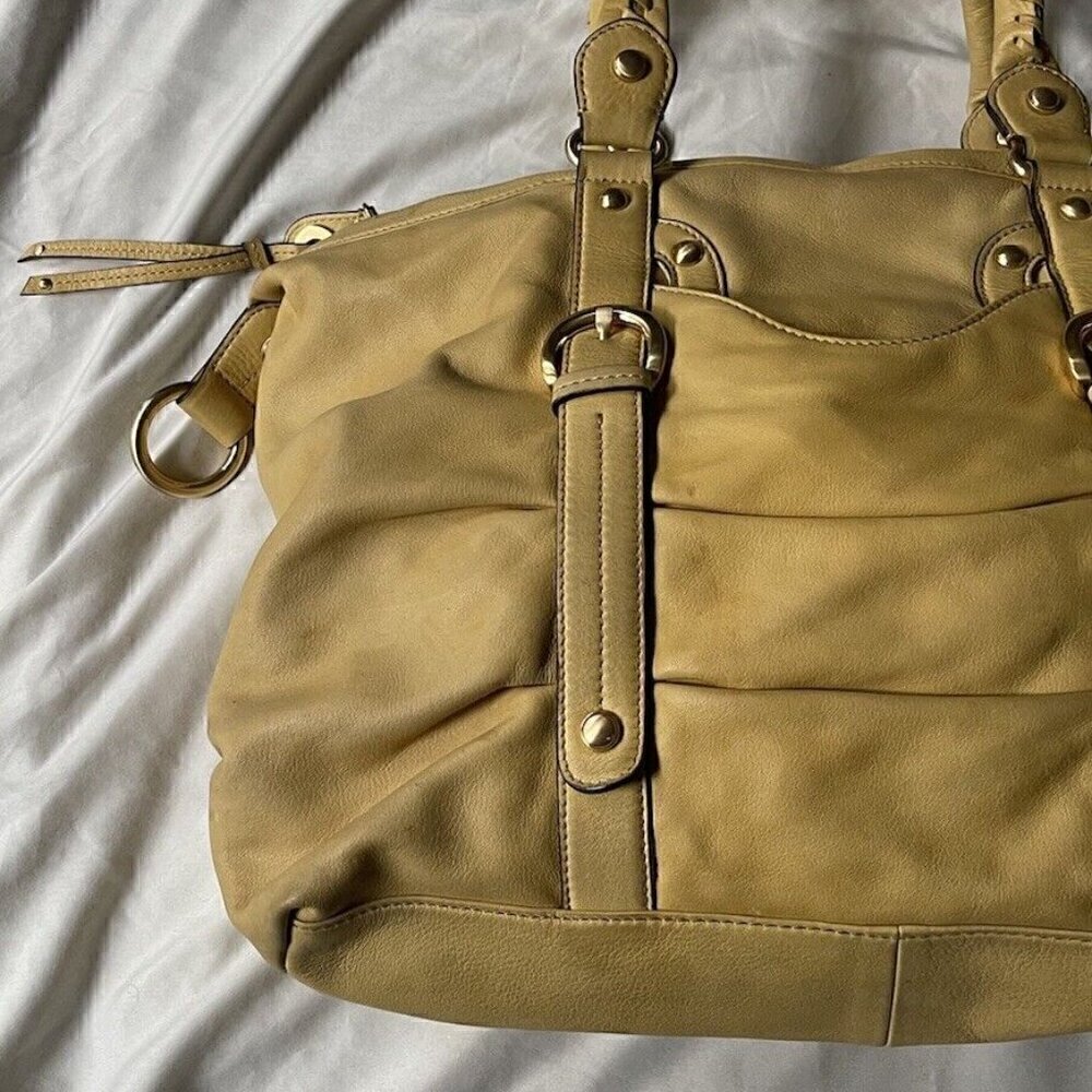 B makowsky leather Women’s handbag Gold Yellow Metal Hardware Touch Medium Bag